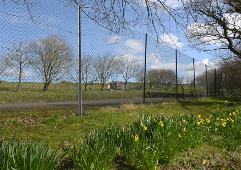 The tennis court at Linhay, Bush