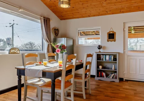 The dining area at Little Ash Lodge, Fenny Bridges