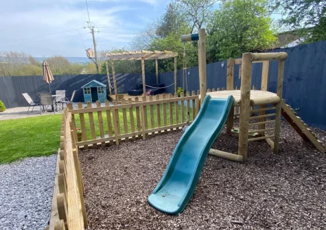 The children's play area at Little Ash Lodge, Fenny Bridges
