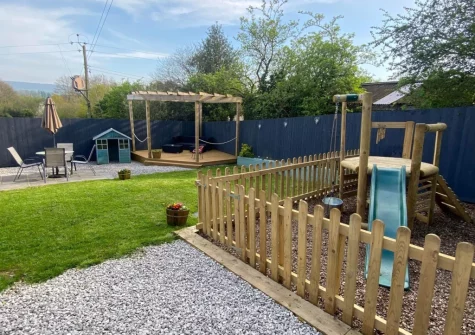 The children's play area at Little Ash Lodge, Fenny Bridges