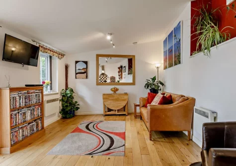 The living & dining area at Little Beau, Ottery St Mary