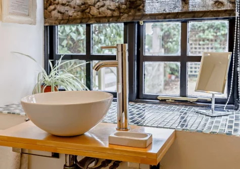 The ensuite shower room at Little Beau, Ottery St Mary