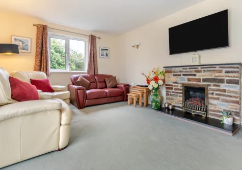 The living room at Little Birds, St Merryn