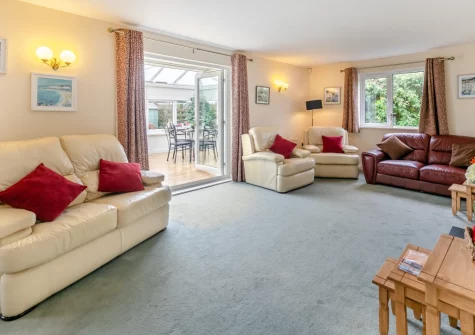 The living room at Little Birds, St Merryn