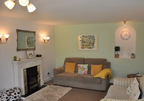 The living room at Little Broadhams, South Knighton