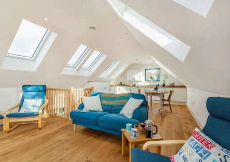 The living area at Little Eddy, Wembury