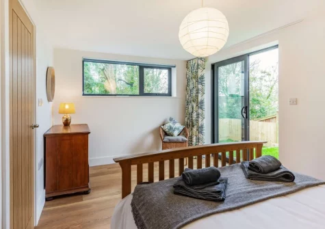 The bedroom at Little Eddy, Wembury