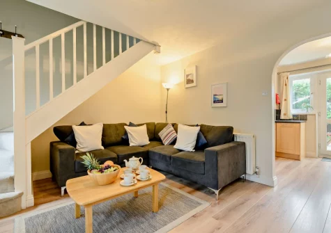 The living room at Little Egret, Padstow