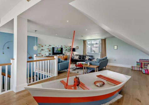 The living area at Little Egret View, Newquay