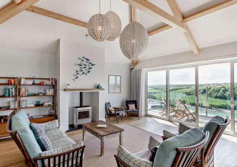The living area at Little Egret View, Newquay