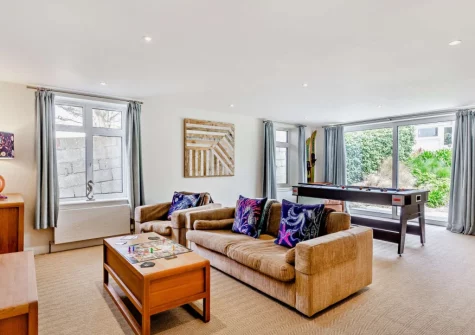 The games room at Little Egret View, Newquay