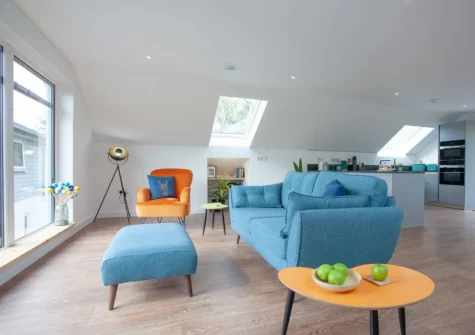 The living area at Little Foxes, Perranporth