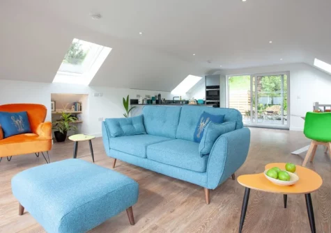 The living area at Little Foxes, Perranporth