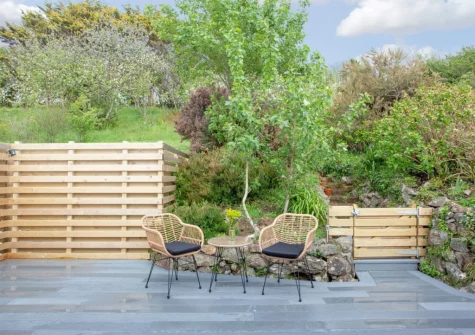 The patio & outdoor sitting area at Little Foxes, Perranporth