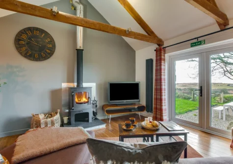 The cozy living area at Little Irish, St Breward