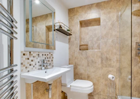 The en-suite shower room at Little Irish, St Breward