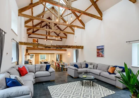 The living area at Little Marland Barn, Petrockstowe