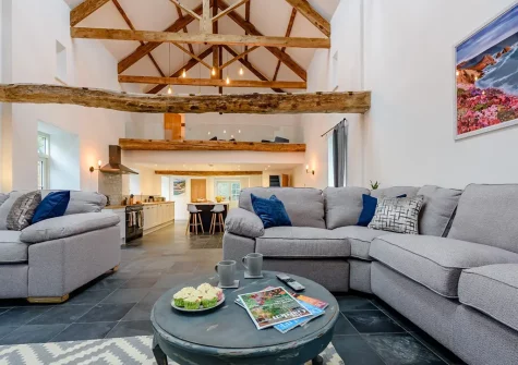 The living area at Little Marland Barn, Petrockstowe
