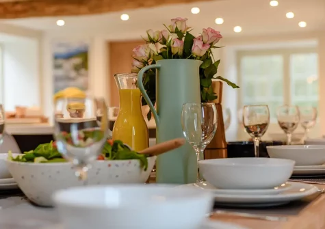 The dining area at Little Marland Barn, Petrockstowe
