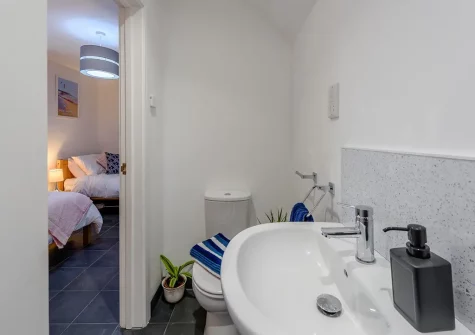 Bedroom #6 en-suite shower room at Little Marland Barn, Petrockstowe