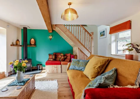 The living room at Little Merryfield, Guineaford