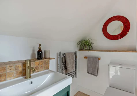 The shower room at Little Merryfield, Guineaford