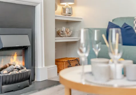 The living room at Little New Street, Padstow