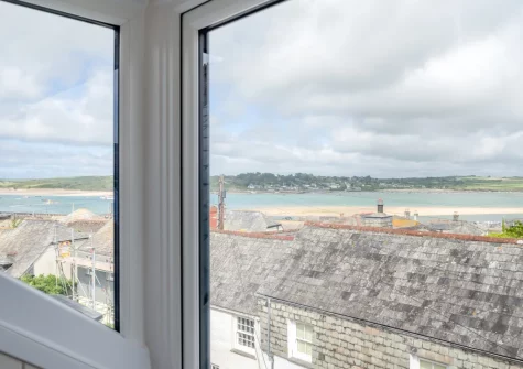 The view from the second floor living room at Little New Street, Padstow