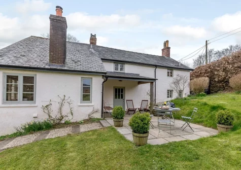The patio & garden at Little Oak Cottage, East Anstey