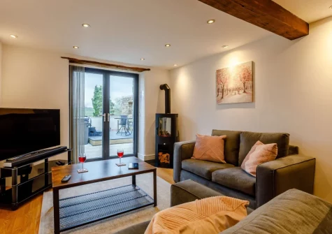 The living area at Little Owl Cottage, Langridge