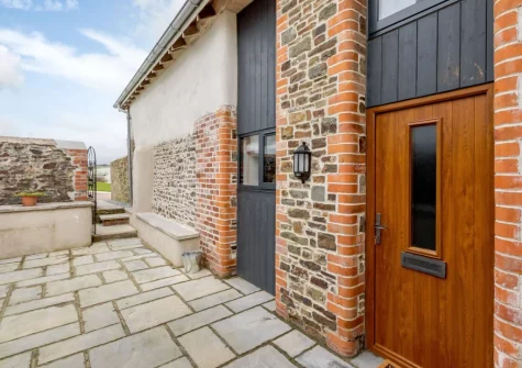 The courtyard at Little Owl Cottage, Langridge