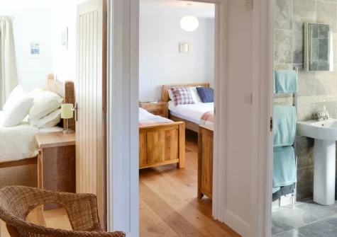 Bedroom #3 & bathroom at Little Owl, Winnard's Perch