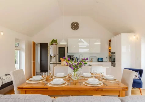 The dining area at Little Owls Barn, Tideford Cross