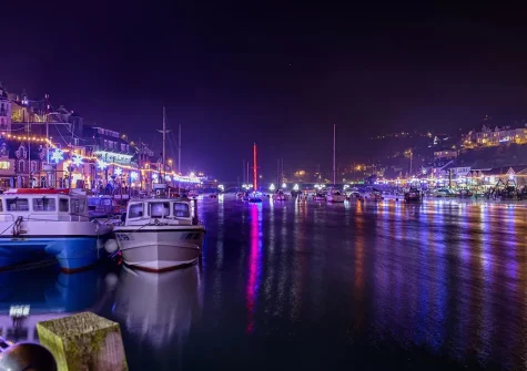 Stay at Little Owls Barn over the festive season and enjoy Looe's Christmas lights