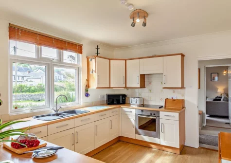 The kitchen at Little Pebble, Porthallow
