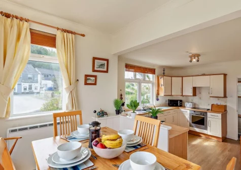 The dining area at Little Pebble, Porthallow