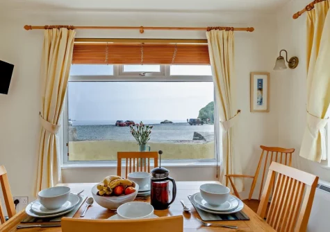 The dining area at Little Pebble, Porthallow