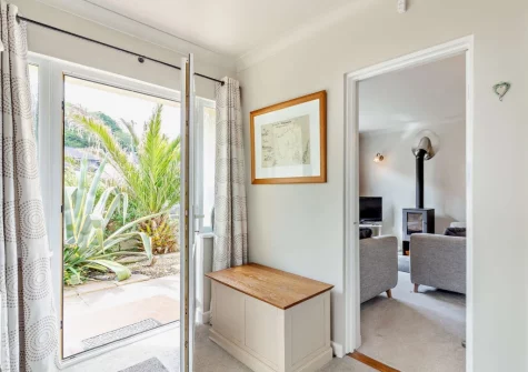 The entrance hallway at Little Pebble, Porthallow