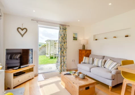 The living area at Little Seaward, Boscastle