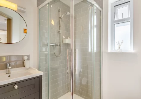The ensuite shower room at Little Seaward, Boscastle