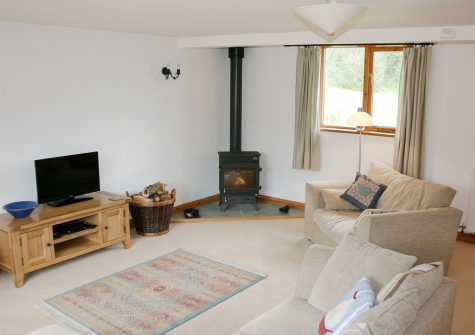 The living area at Little Shelvin Farm Cottage, Luppitt