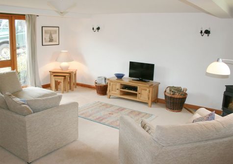 The living area at Little Shelvin Farm Cottage, Luppitt