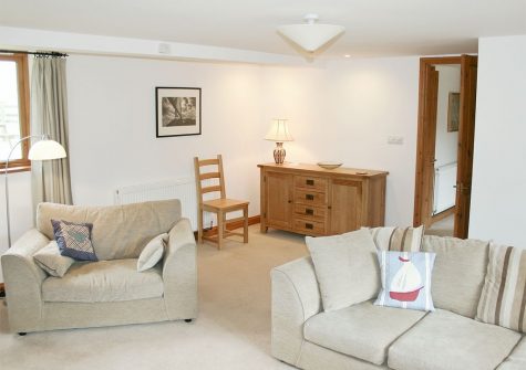 The living area at Little Shelvin Farm Cottage, Luppitt