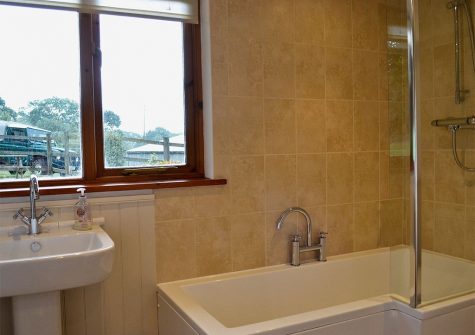 The bathroom at Little Shelvin Farm Cottage, Luppitt