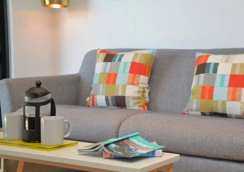 The living area at Little Spinney, Rocombe