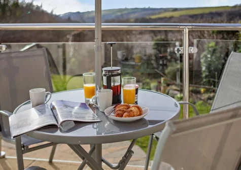 The patio & alfresco dining area at Little Trelana, Kilkhampton