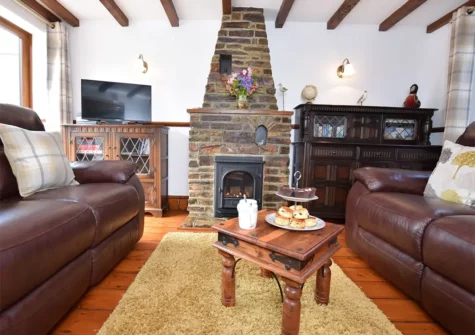 The living room at Little Water Farm Lake View House, Goonhavern