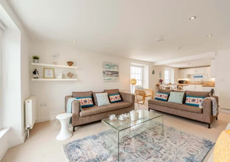 The living area at Lobster's Loft, Appledore