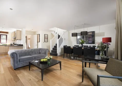 The living area at Lodge 23, Hustyns, Wadebridge