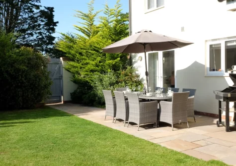 The patio, barbecue &  alfresco dining area at Long Beach, Westward Ho!
